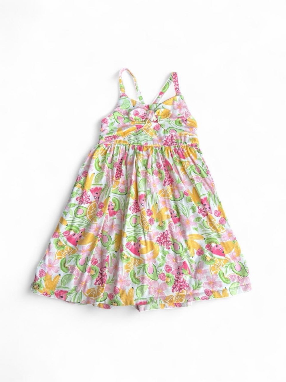 Tommy Bahama Pink, Yellow & Green Fruit-Print Sundress size 5-6T